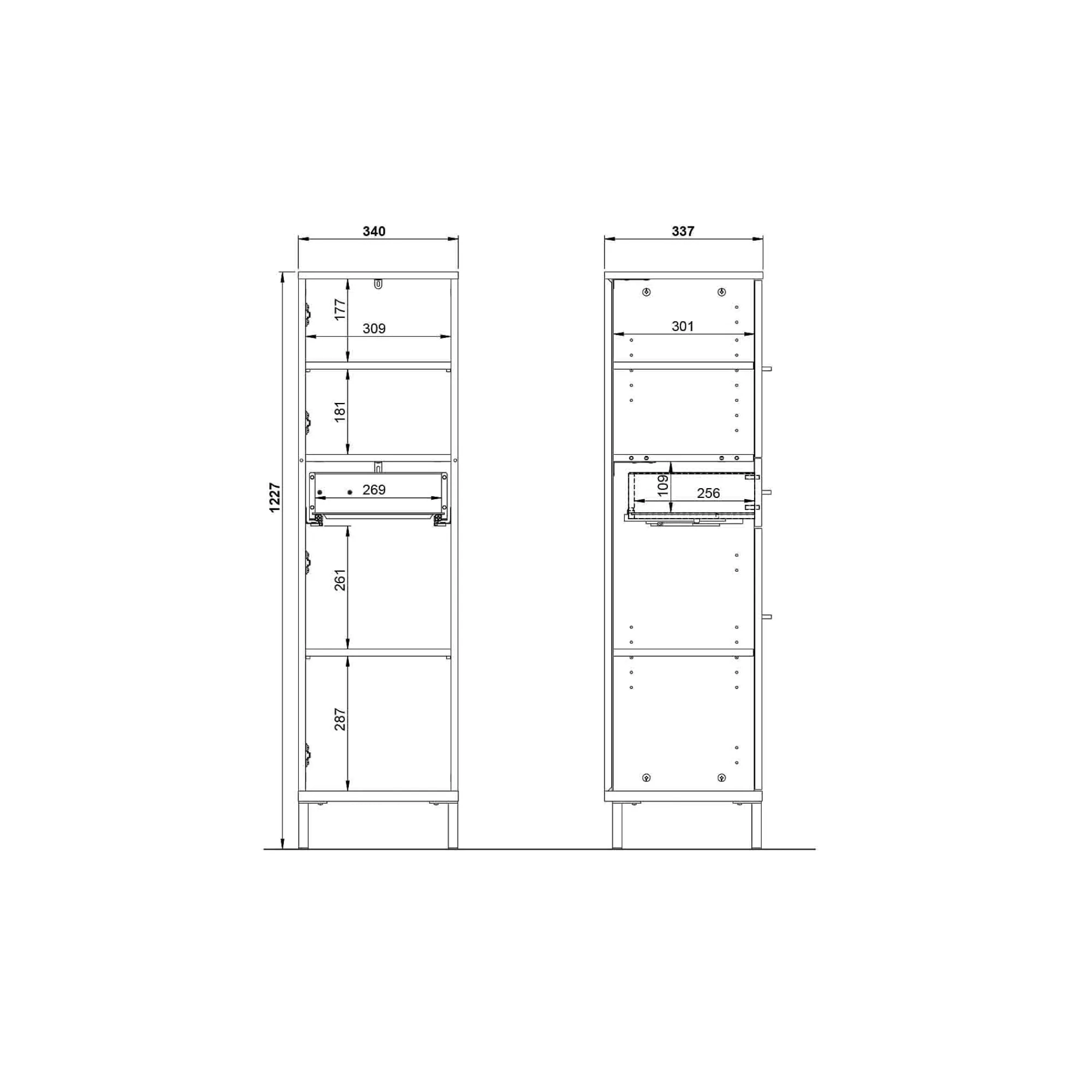 Badkamerkasten^Huisenthuis Badkamer kolomkast Serpa 123 cm Kasjmier Walnoot