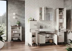 Badkamerkasten^Huisenthuis Badkamer kolomkast Serpa 123 cm Kasjmier Walnoot