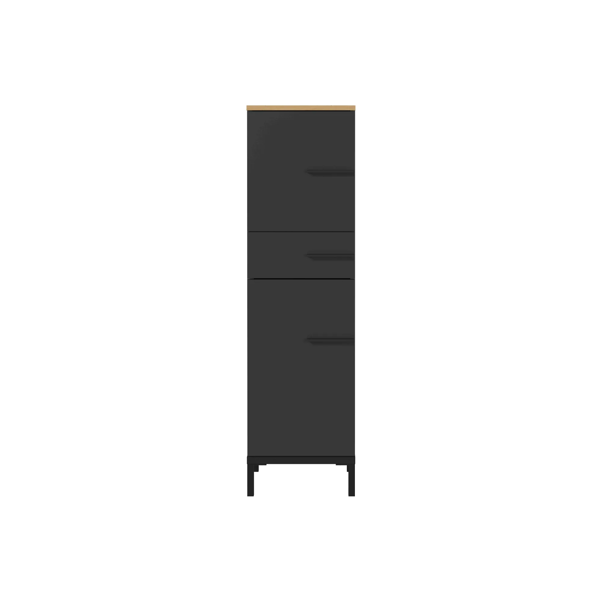 Badkamerkasten^Huisenthuis Badkamer kolomkast Serpa 123 cm Grafiet Eiken