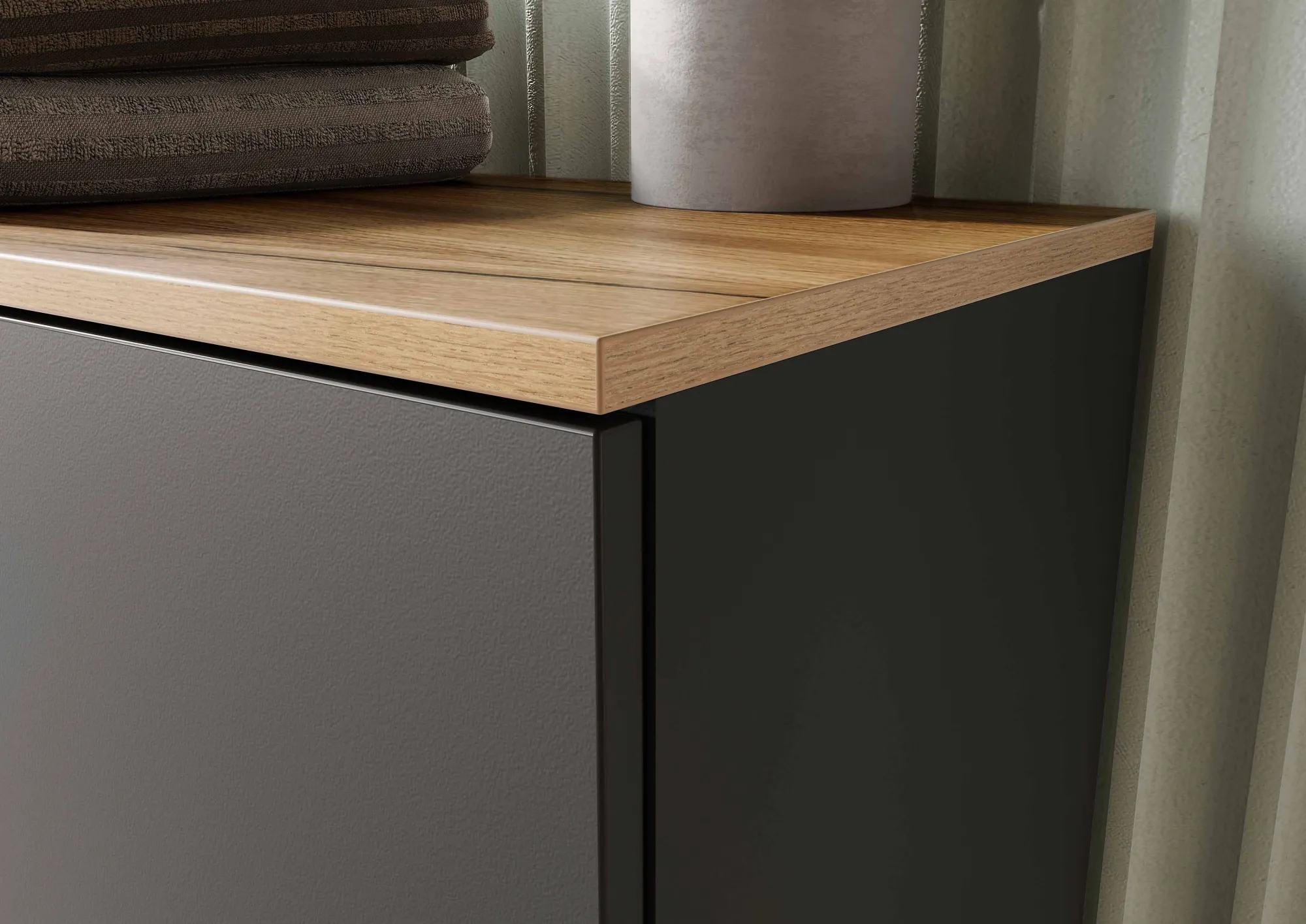 Badkamerkasten^Huisenthuis Badkamer kolomkast Serpa 123 cm Grafiet Eiken