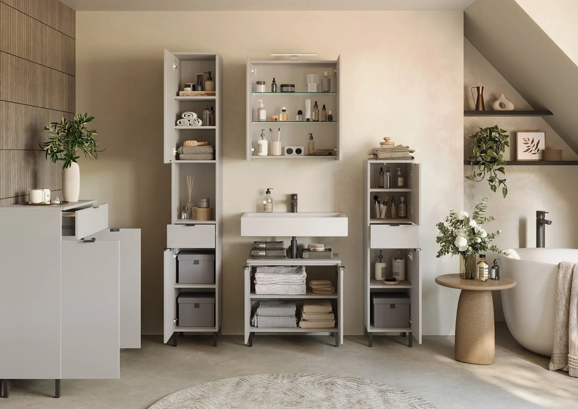 Badkamerkasten^Huisenthuis Badkamer kolomkast Zadar 120 cm Kasjmier