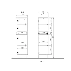 Badkamerkasten^Huisenthuis Badkamer kolomkast Zadar 120 cm Grafiet