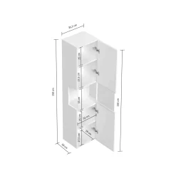 Badkamerkasten^Huisenthuis Badkamerkast Phoenix Hoogglans 150 cm Wit