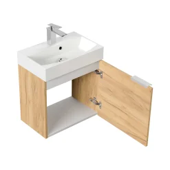 Wastafelkasten^Huisenthuis Badmeubel Annecy 50 cm Eiken