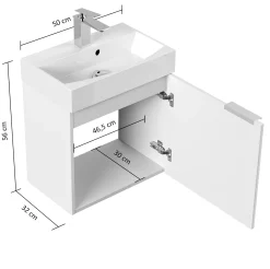 Wastafelkasten^Huisenthuis Badmeubel Annecy 50 cm Eiken