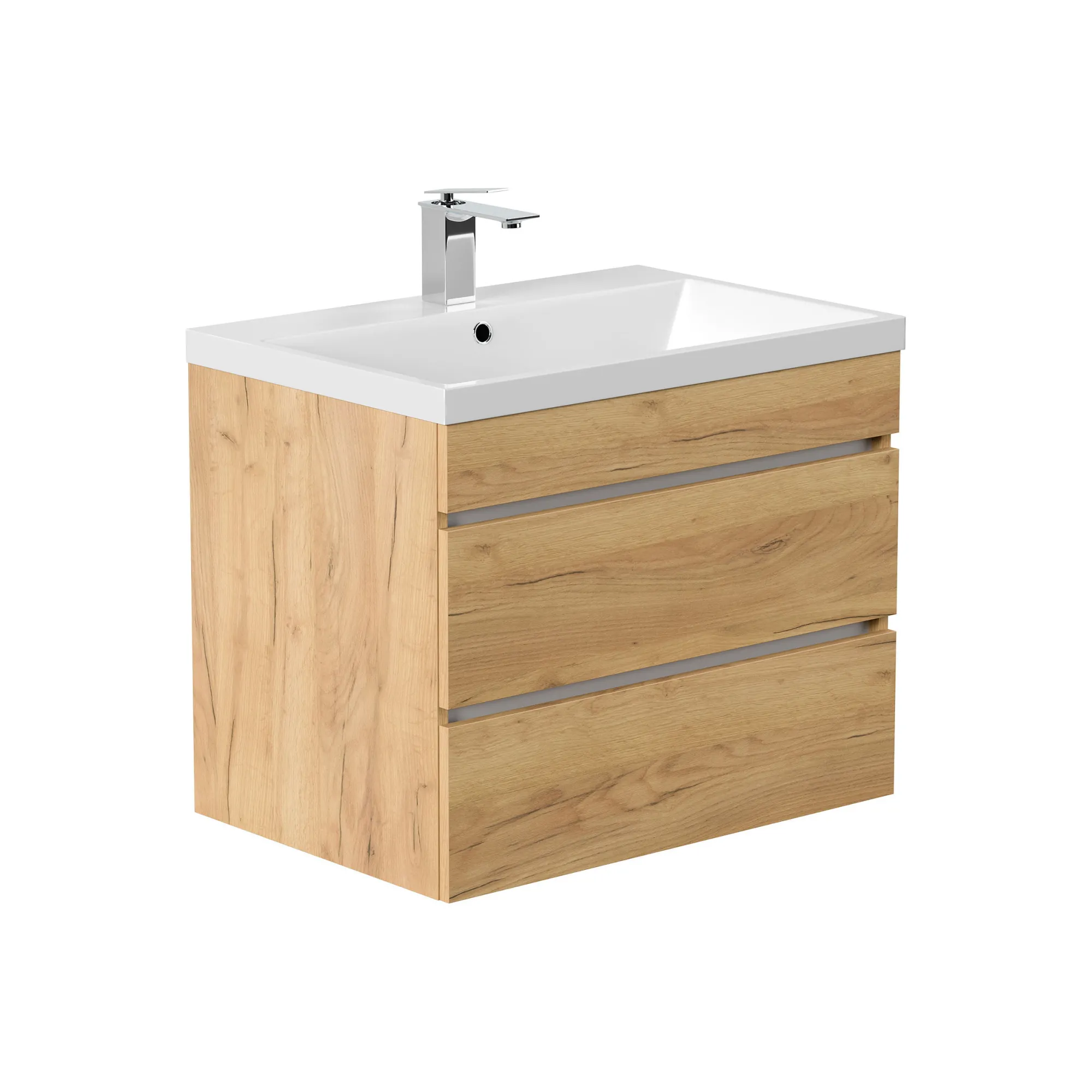 Wastafelkasten^Huisenthuis Badmeubel Atlanta 70 cm Eiken