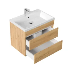 Wastafelkasten^Huisenthuis Badmeubel Atlanta 70 cm Eiken