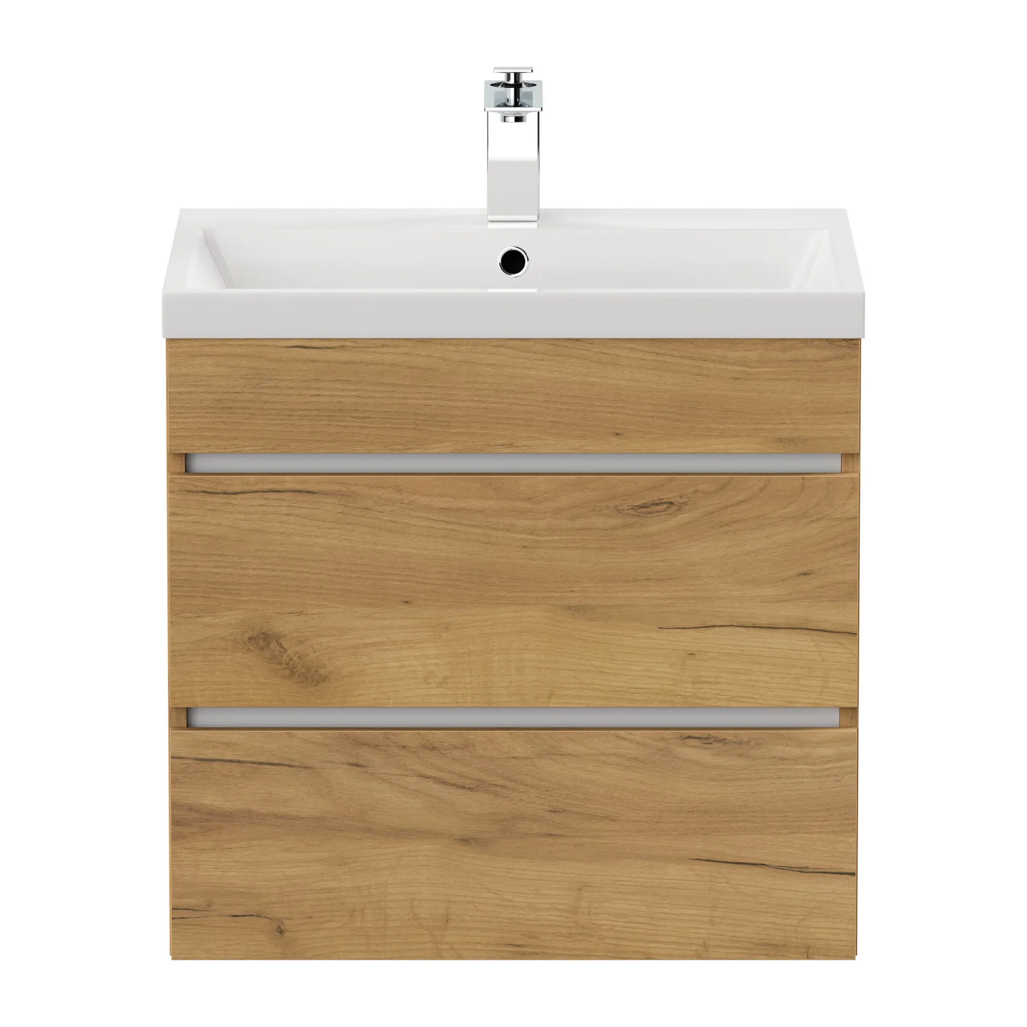 Wastafelkasten^Huisenthuis Badmeubel Atlanta 60 cm Eiken