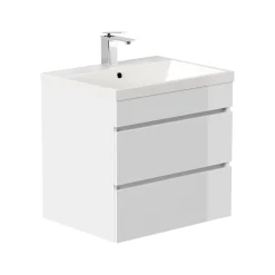 Wastafelkasten^Huisenthuis Badmeubel Atlanta Hoogglans 60 cm Wit