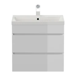 Wastafelkasten^Huisenthuis Badmeubel Atlanta Hoogglans 60 cm Wit