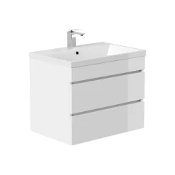 Wastafelkasten^Huisenthuis Badmeubel Atlanta Hoogglans 70 cm Wit