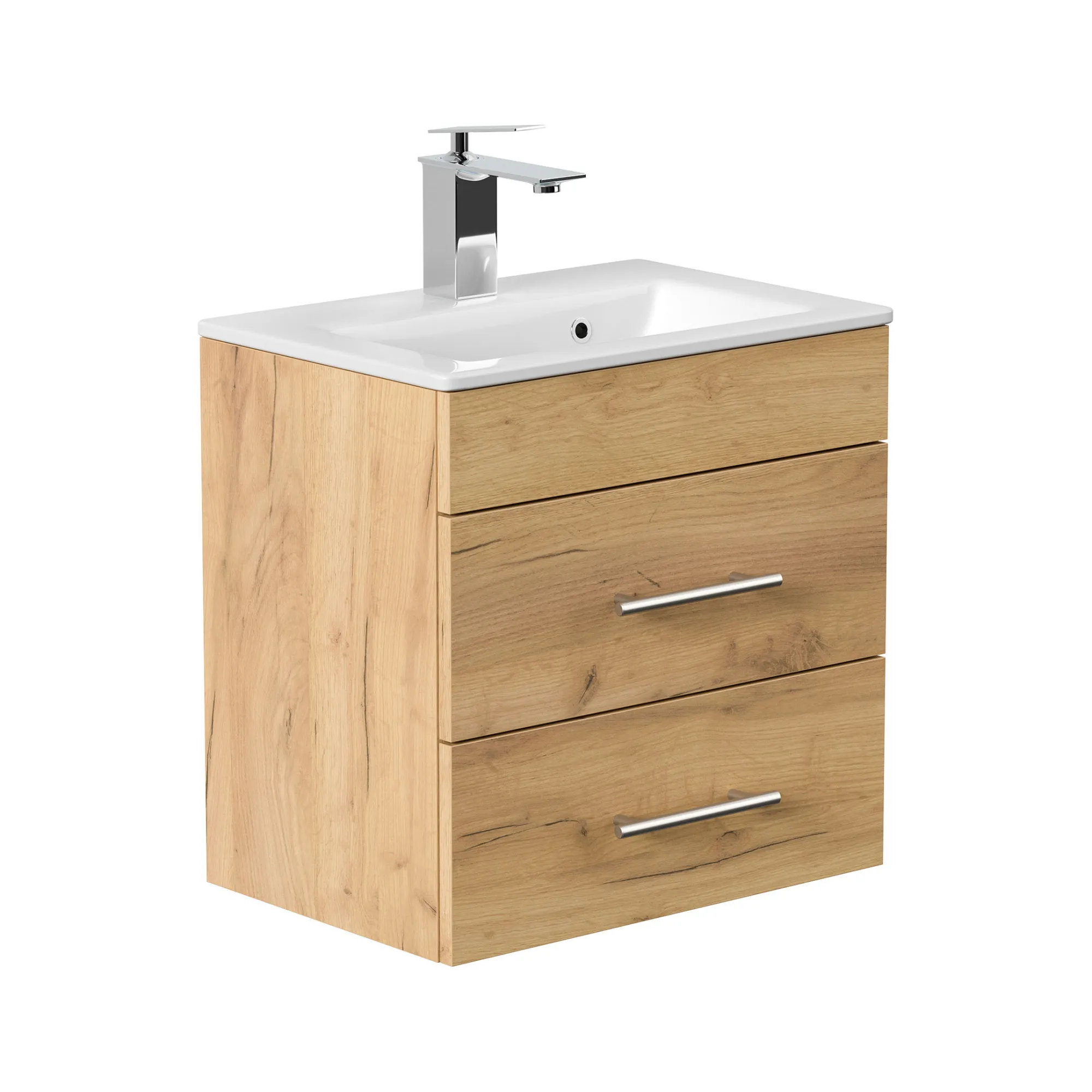 Wastafelkasten^Huisenthuis Badmeubel Austin 50 cm Eiken