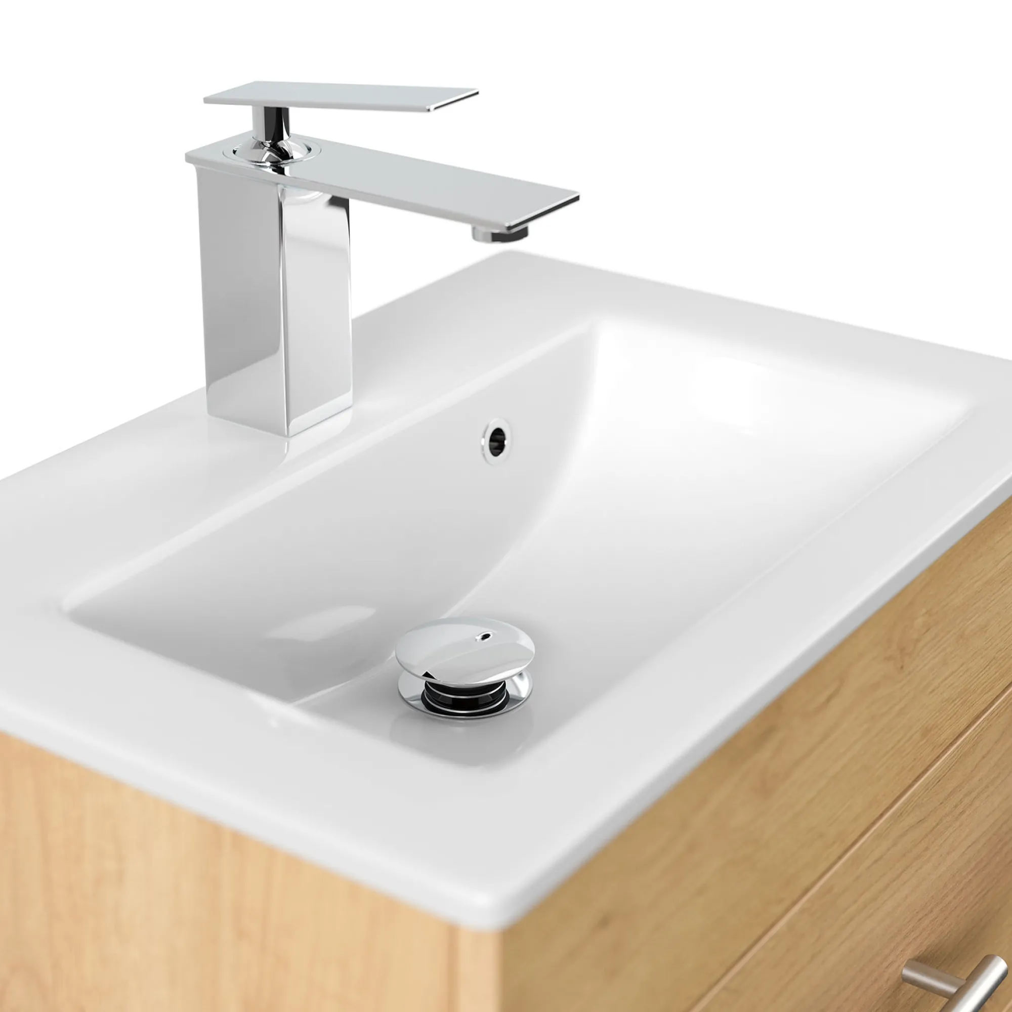 Wastafelkasten^Huisenthuis Badmeubel Austin 50 cm Eiken