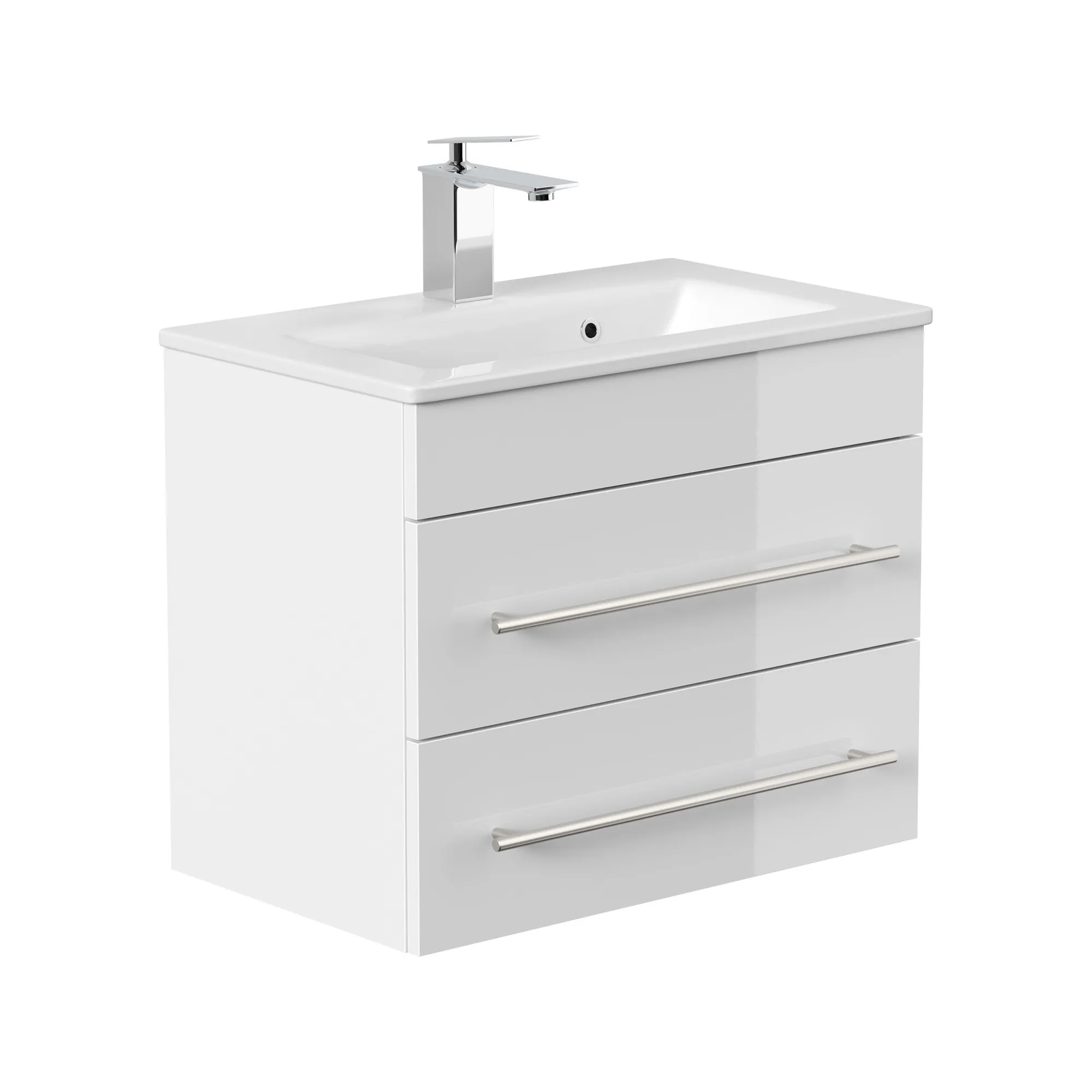 Wastafelkasten^Huisenthuis Badmeubel Austin Hoogglans 60 cm Wit