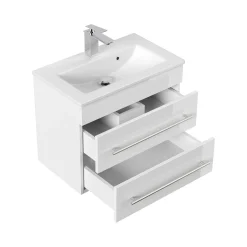 Wastafelkasten^Huisenthuis Badmeubel Austin Hoogglans 60 cm Wit