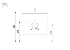 Wastafelkasten^Huisenthuis Badmeubel Austin Hoogglans 60 cm Wit