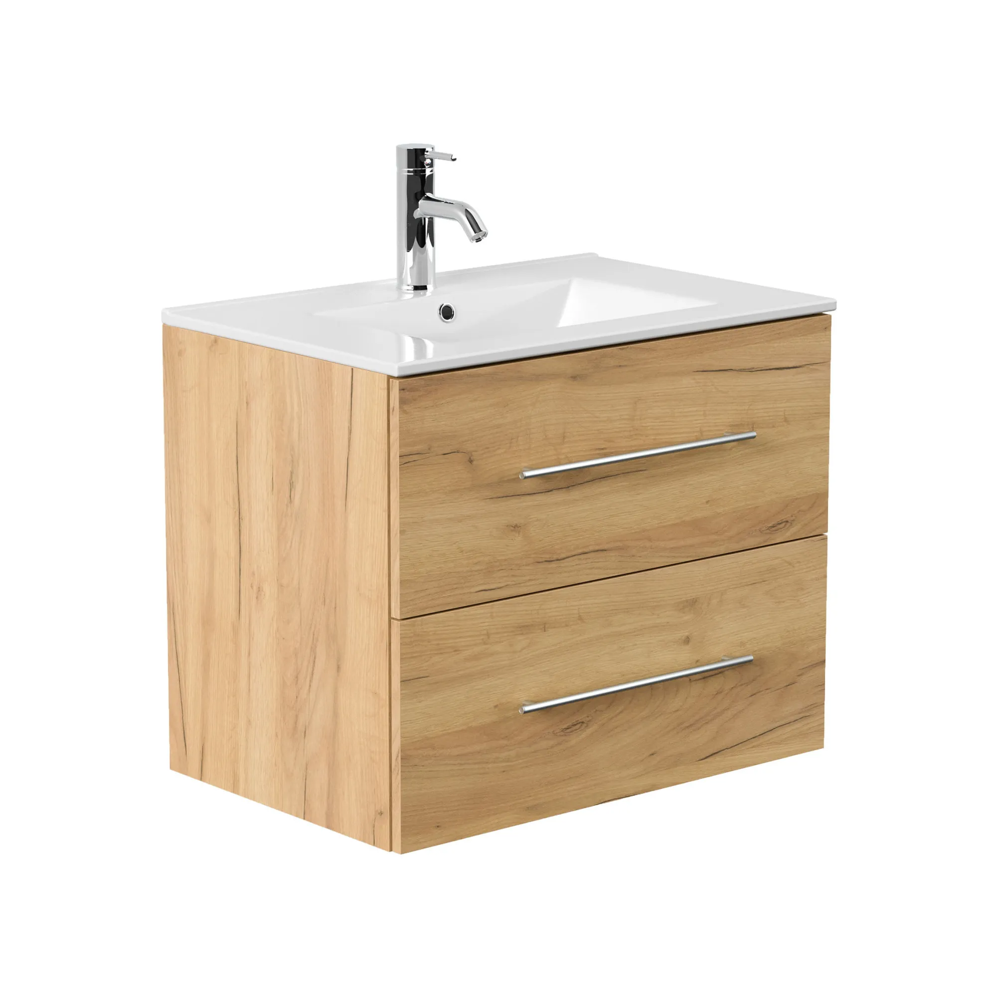 Wastafelkasten^Huisenthuis Badmeubel Bilbao 70 cm Eiken