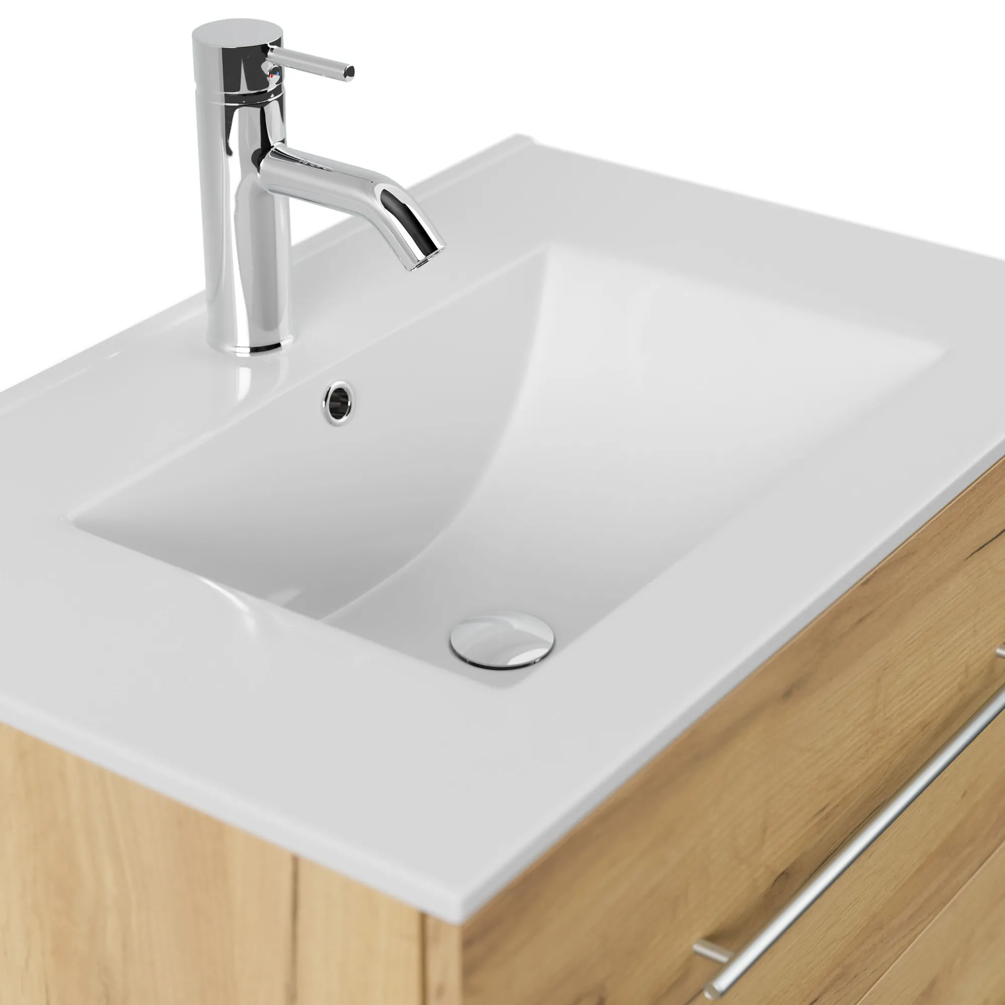 Wastafelkasten^Huisenthuis Badmeubel Bilbao 70 cm Eiken