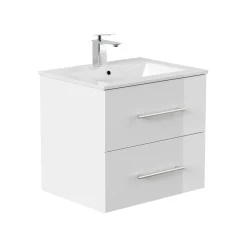 Wastafelkasten^Huisenthuis Badmeubel Bilbao Hoogglans 60 cm Wit