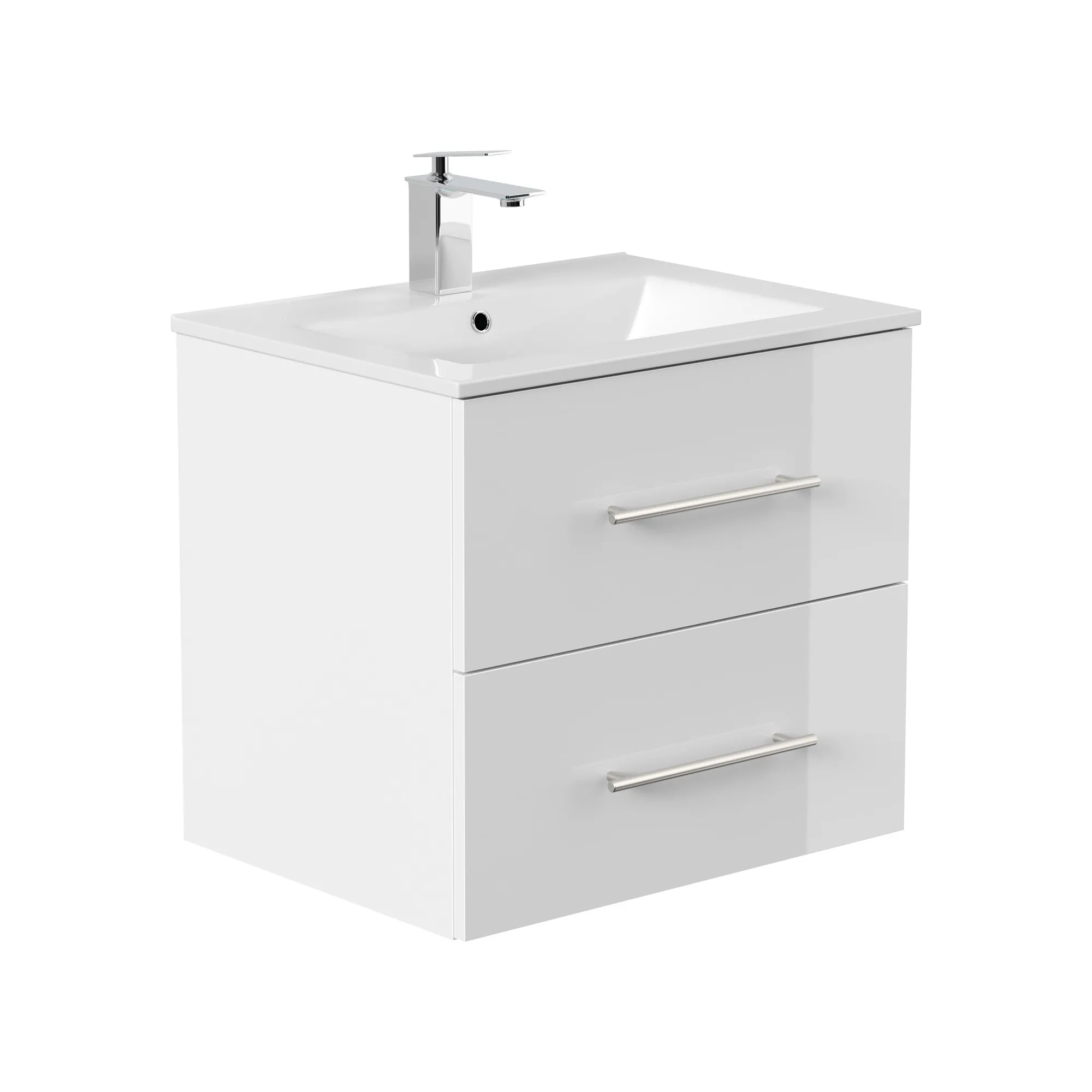 Wastafelkasten^Huisenthuis Badmeubel Bilbao Hoogglans 60 cm Wit