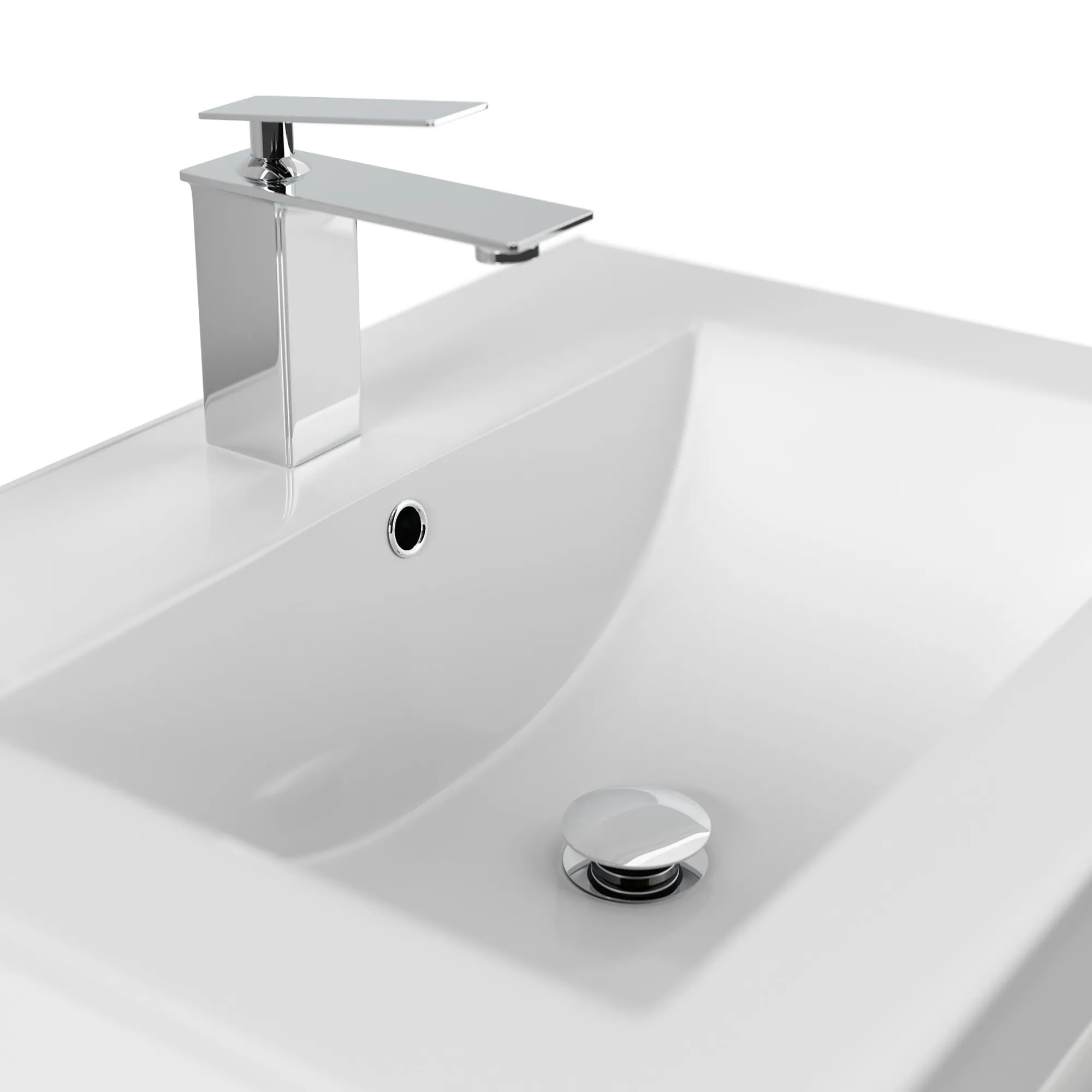 Wastafelkasten^Huisenthuis Badmeubel Bilbao Hoogglans 60 cm Wit