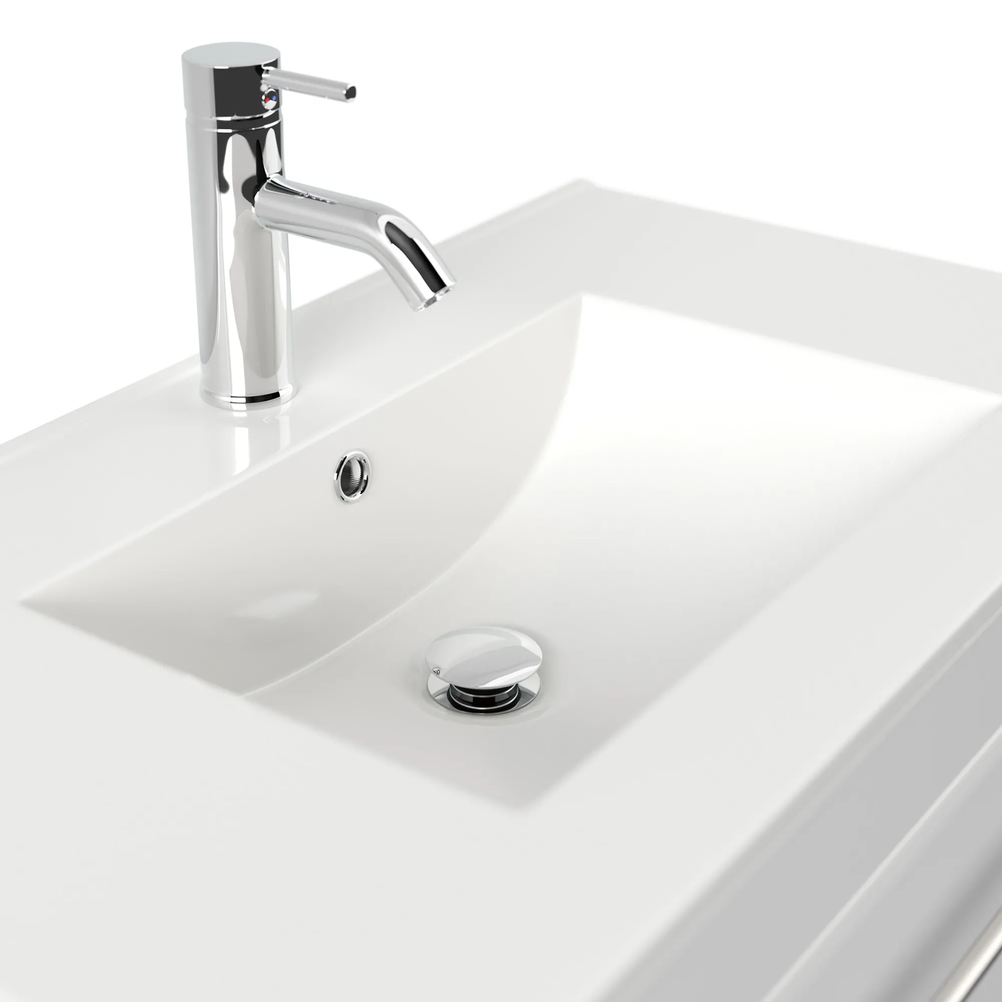 Wastafelkasten^Huisenthuis Badmeubel Bilbao Hoogglans 80 cm Wit