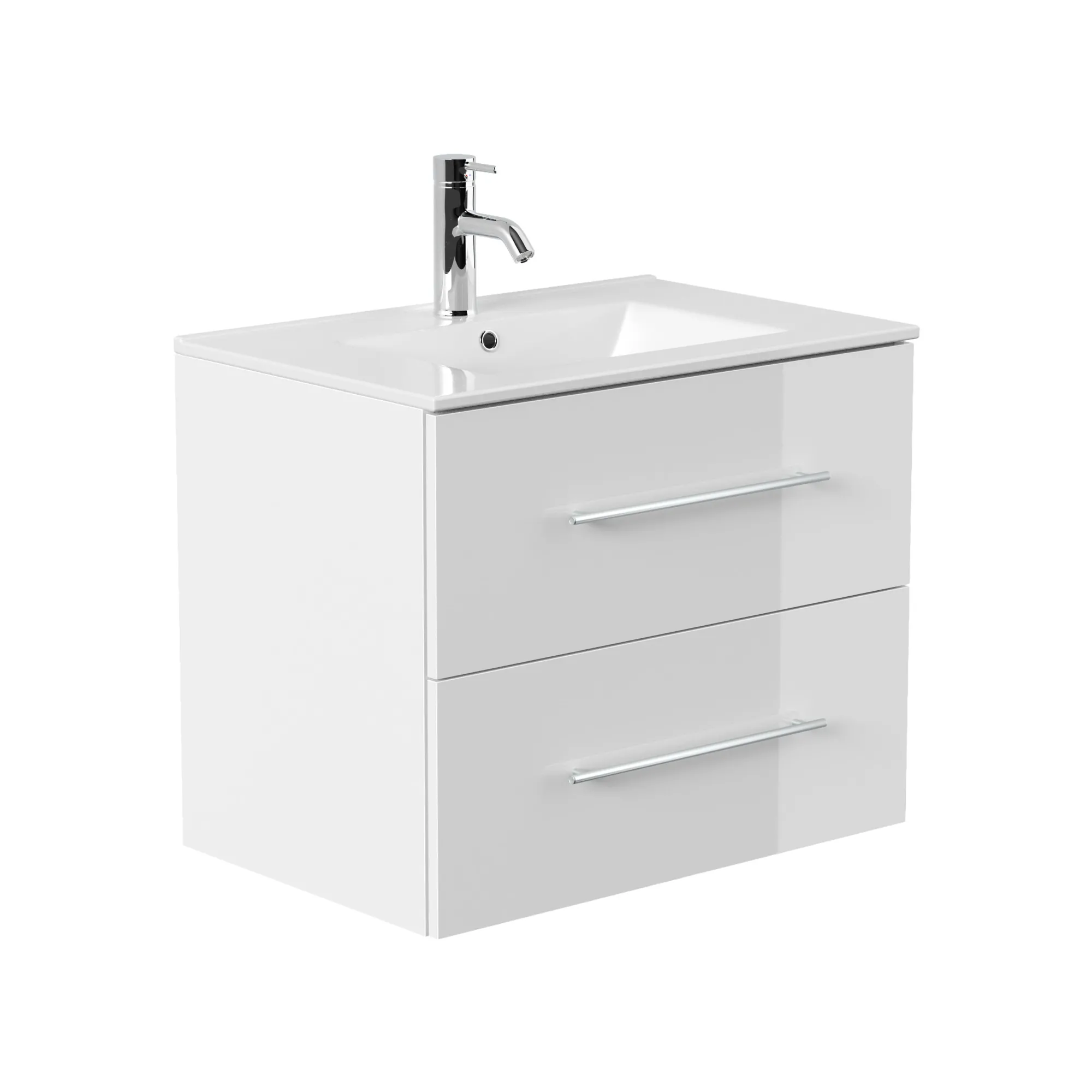 Wastafelkasten^Huisenthuis Badmeubel Bilbao Hoogglans 70 cm Wit