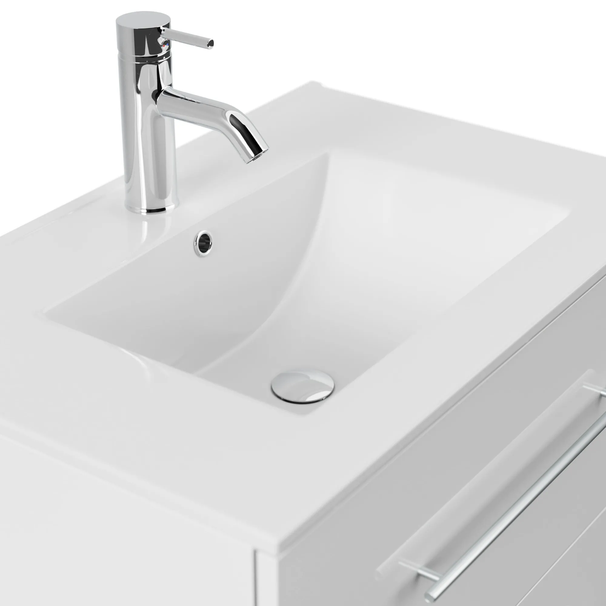 Wastafelkasten^Huisenthuis Badmeubel Bilbao Hoogglans 70 cm Wit