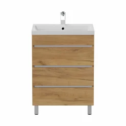 Wastafelkasten^Huisenthuis Badmeubel Dallas 60 cm Eiken