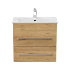 Wastafelkasten^Huisenthuis Badmeubel Luton 60 cm Eiken