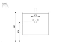 Wastafelkasten^Huisenthuis Badmeubel Luton 60 cm Eiken