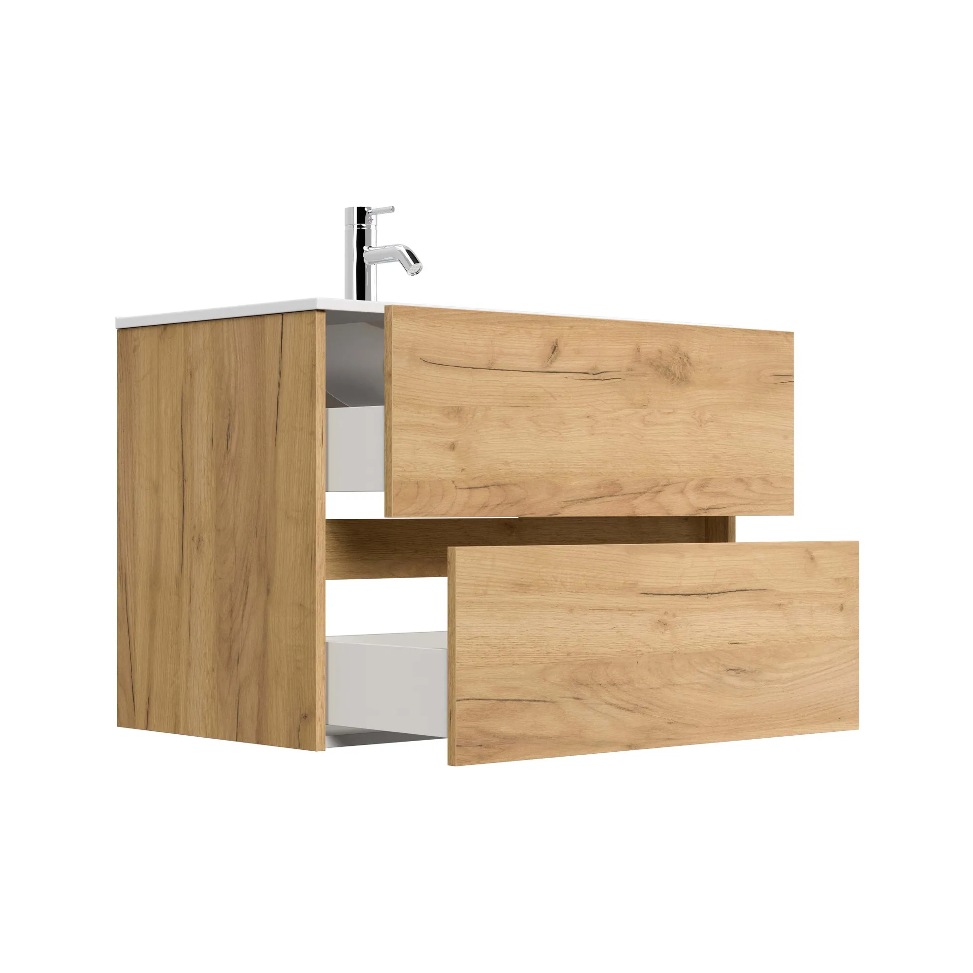 Wastafelkasten^Huisenthuis Badmeubel Phoenix 80 cm Eiken