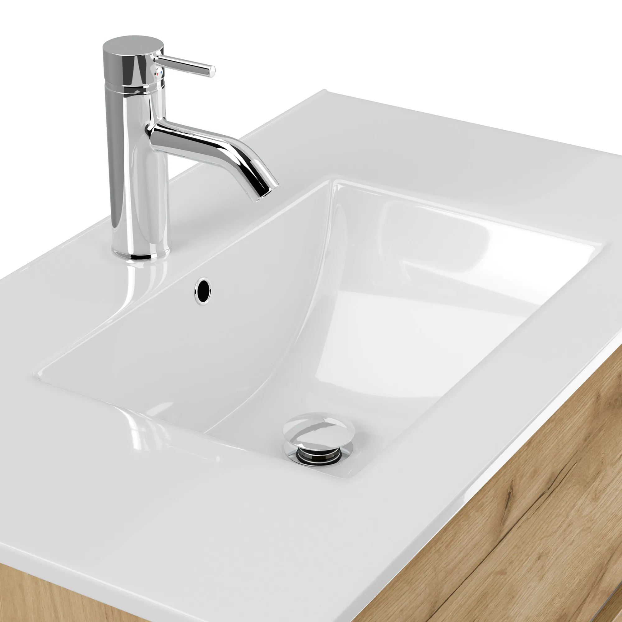 Wastafelkasten^Huisenthuis Badmeubel Phoenix 80 cm Eiken