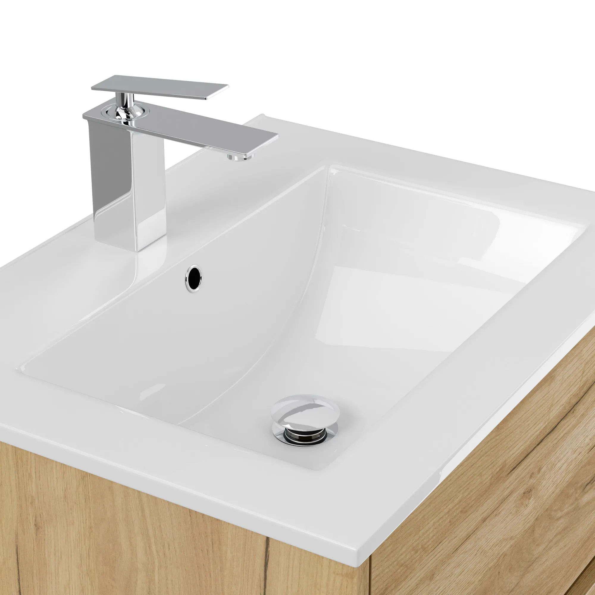 Wastafelkasten^Huisenthuis Badmeubel Phoenix 60 cm Eiken