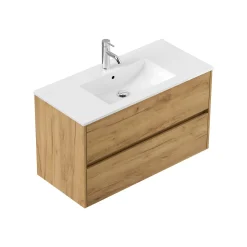 Wastafelkasten^Huisenthuis Badmeubel Phoenix 100 cm Eiken
