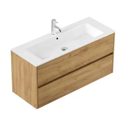 Wastafelkasten^Huisenthuis Badmeubel Phoenix Enkele Kraan 120 cm Eiken