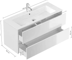 Wastafelkasten^Huisenthuis Badmeubel Phoenix Enkele Kraan 120 cm Eiken