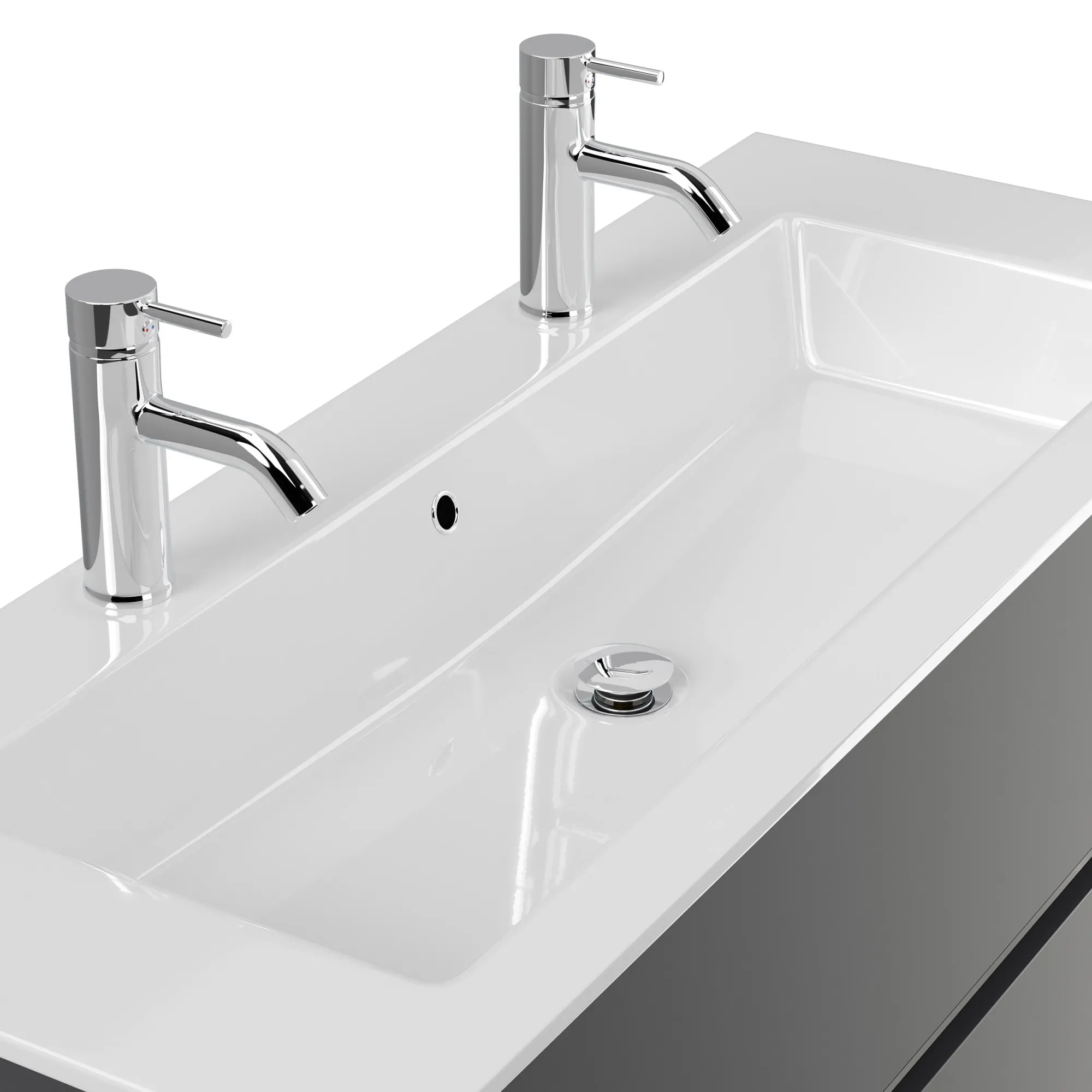 Wastafelkasten^Huisenthuis Badmeubel Phoenix Dubbele Kraan 120 cm Grafiet