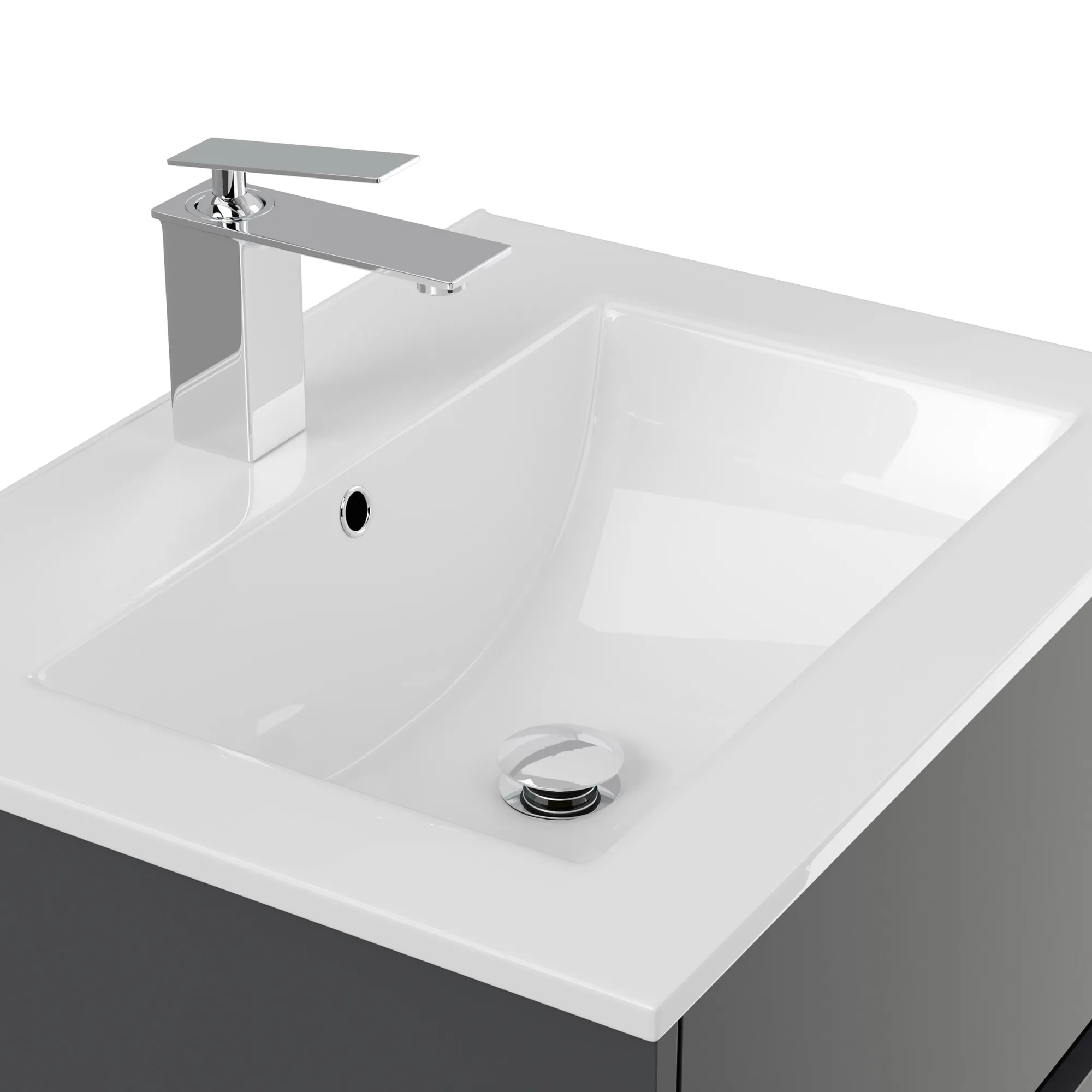 Wastafelkasten^Huisenthuis Badmeubel Phoenix 60 cm Grafiet