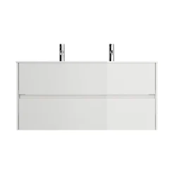 Wastafelkasten^Huisenthuis Badmeubel Phoenix Hoogglans Dubbele Kraan 120 cm Wit