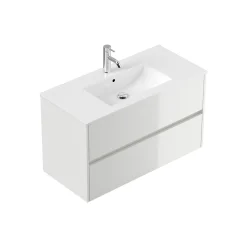 Wastafelkasten^Huisenthuis Badmeubel Phoenix Hoogglans 100 cm Wit