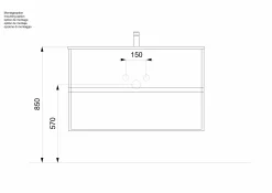 Wastafelkasten^Huisenthuis Badmeubel Phoenix Hoogglans 100 cm Wit