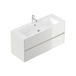 Wastafelkasten^Huisenthuis Badmeubel Phoenix Hoogglans Enkele Kraan 120 cm Wit