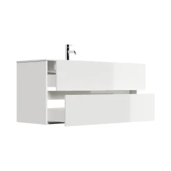 Wastafelkasten^Huisenthuis Badmeubel Phoenix Hoogglans Enkele Kraan 120 cm Wit
