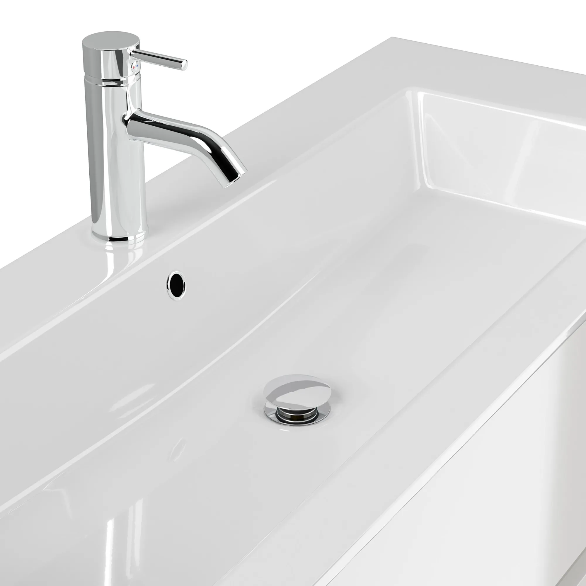 Wastafelkasten^Huisenthuis Badmeubel Phoenix Hoogglans Enkele Kraan 120 cm Wit