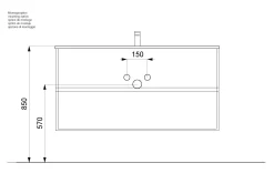 Wastafelkasten^Huisenthuis Badmeubel Phoenix Hoogglans Enkele Kraan 120 cm Wit