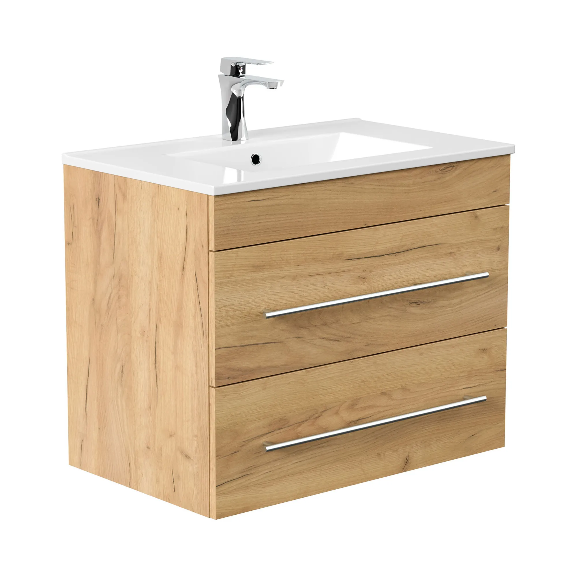 Wastafelkasten^Huisenthuis Badmeubel Vegas 75 cm Eiken