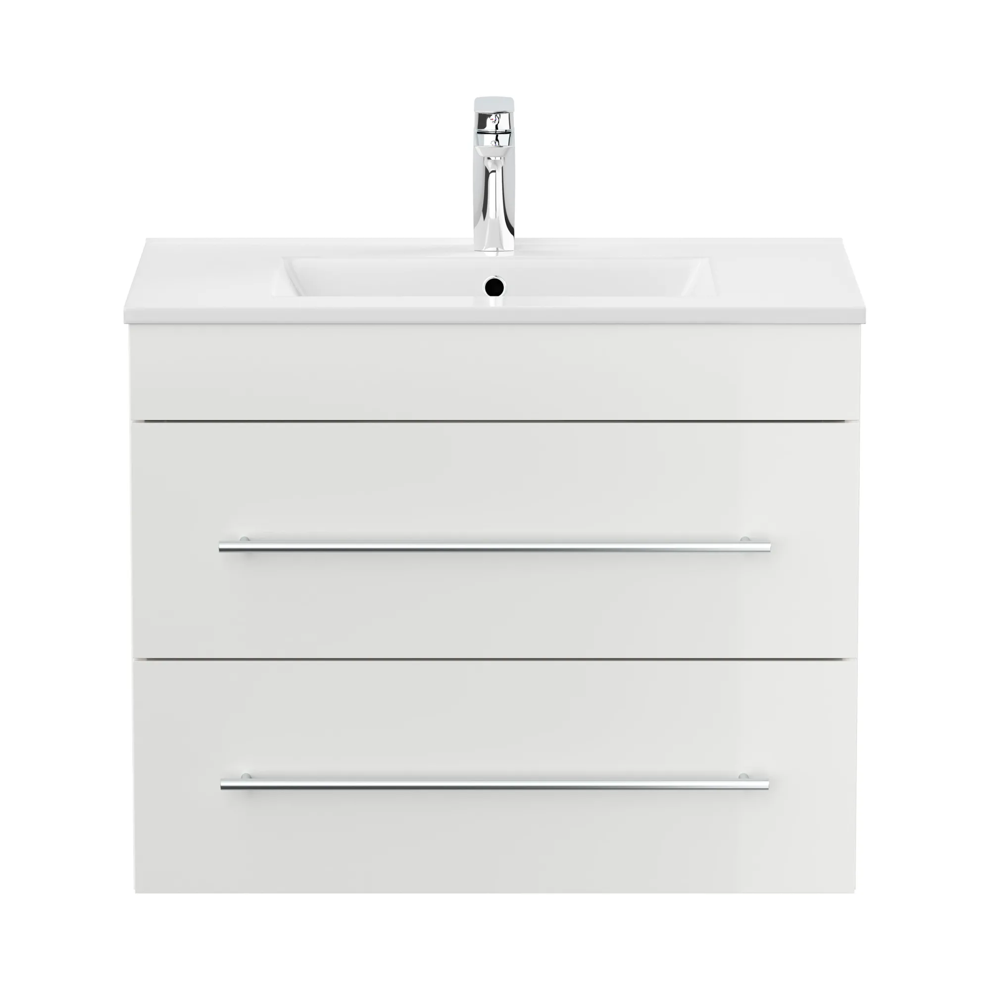 Wastafelkasten^Huisenthuis Badmeubel Vegas Hoogglans 75 cm Wit