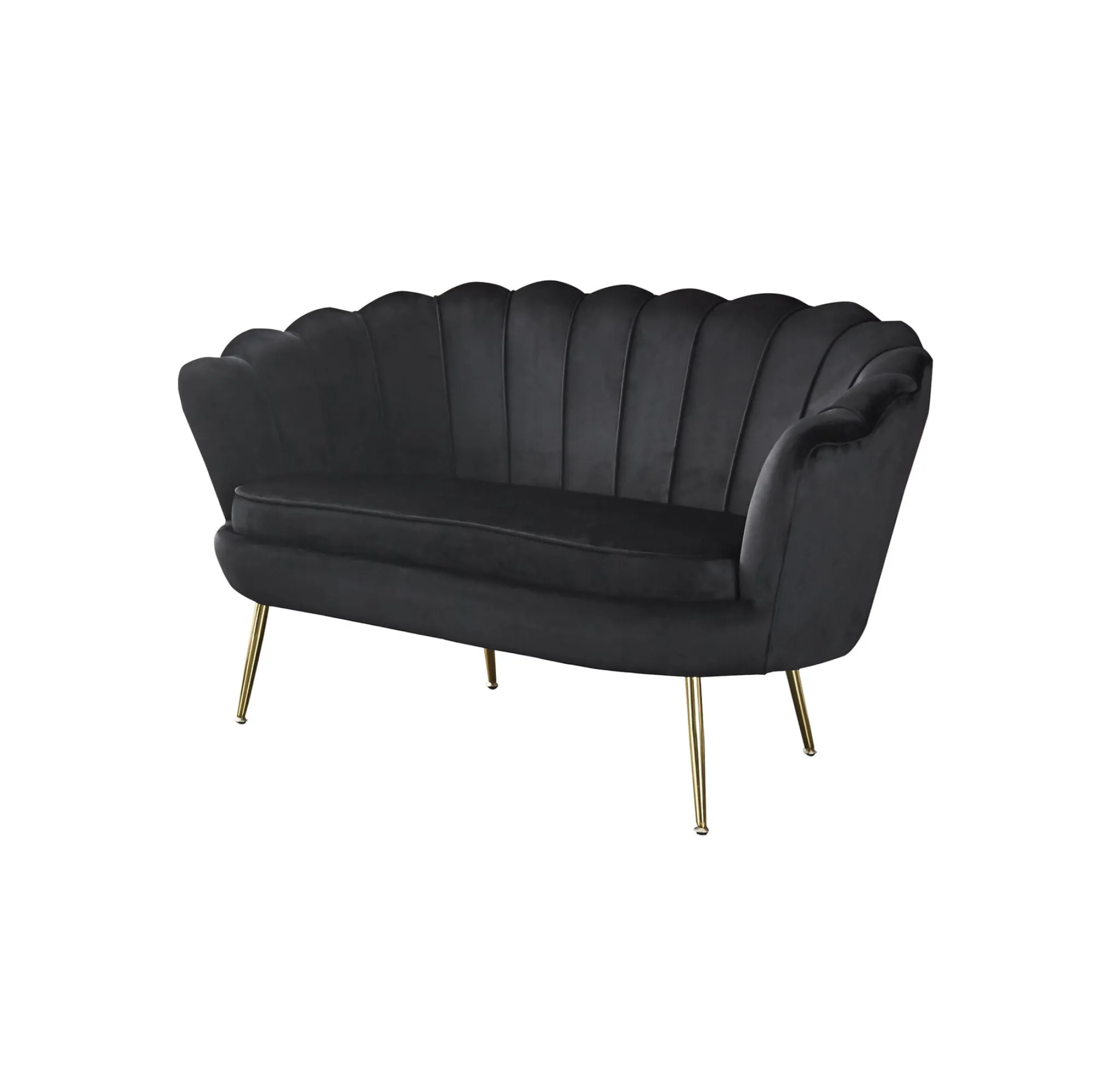 Banken^Huisenthuis Bank Chanelle Velvet 136 cm Zwart