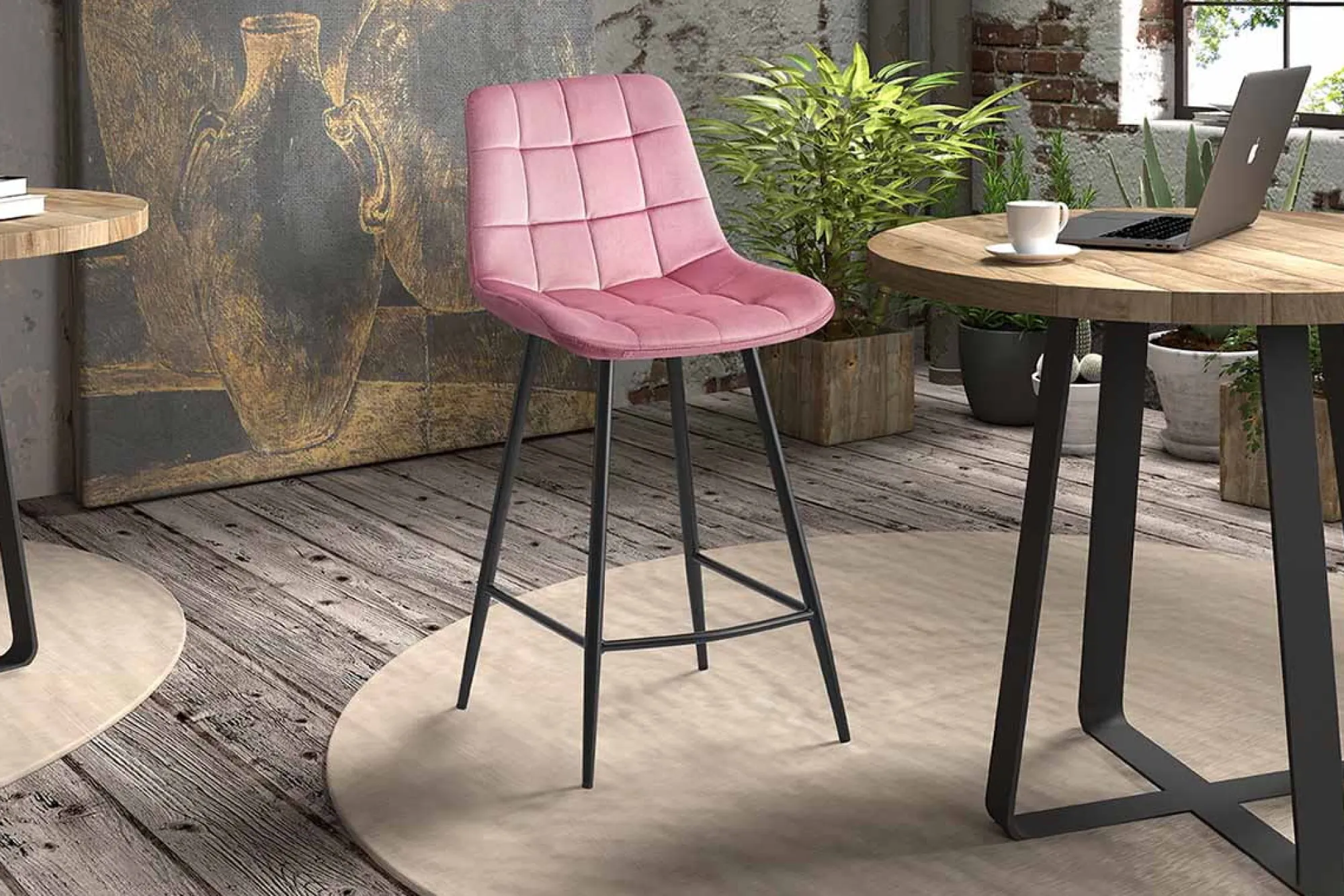 Barkrukken^Huisenthuis Barkruk Alice – Set van 2 Roze